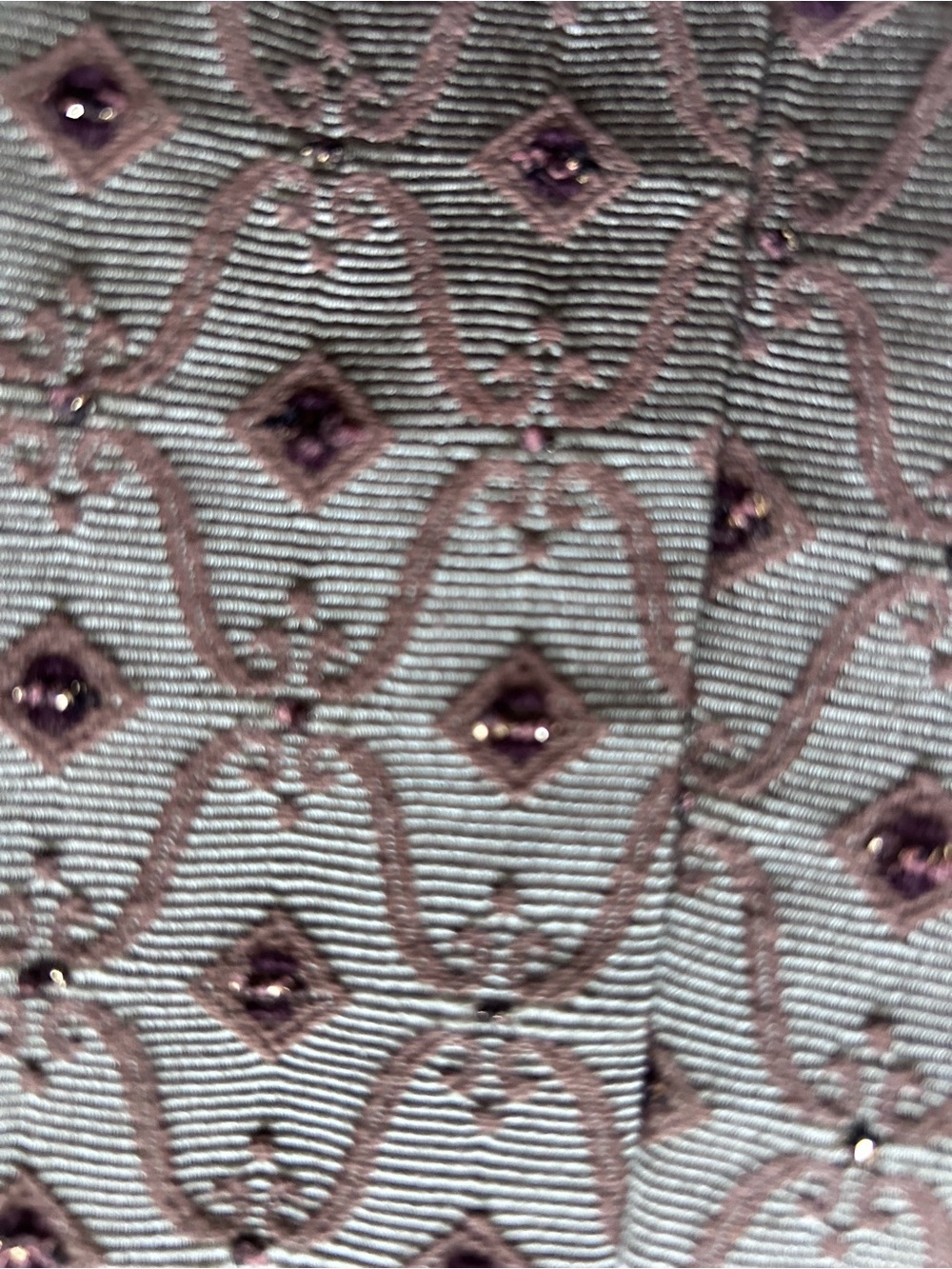Dalia Brocade Beaded Coat Taupe Vintage Inspired Size 12 - Picture 15 of 16